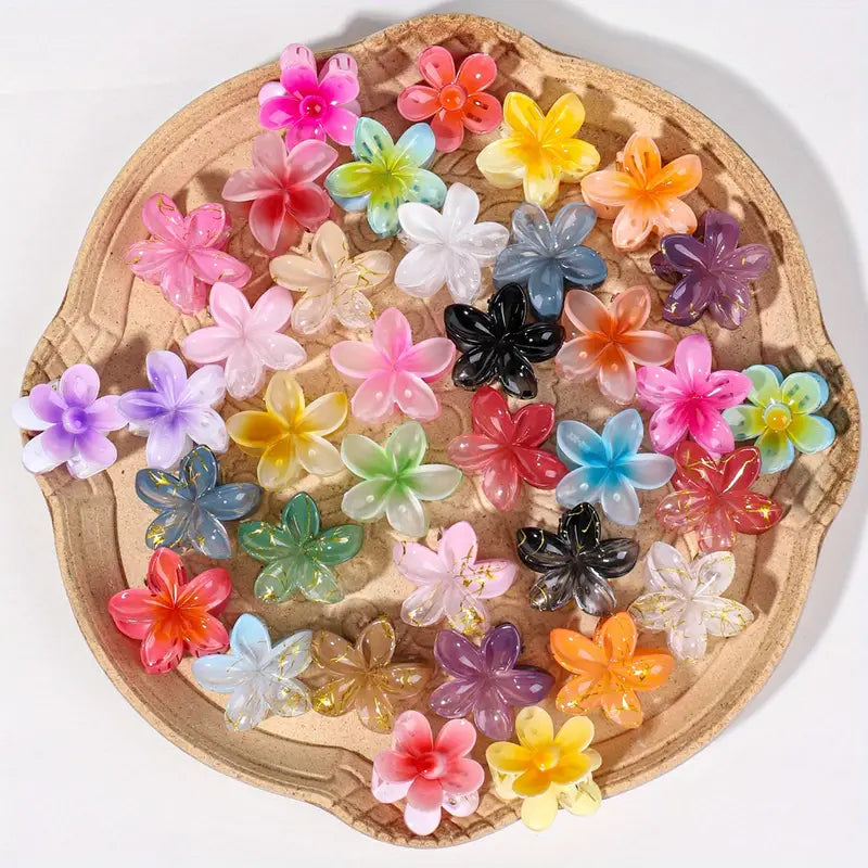 Vibrant Bauhinia Flower Hair Clips