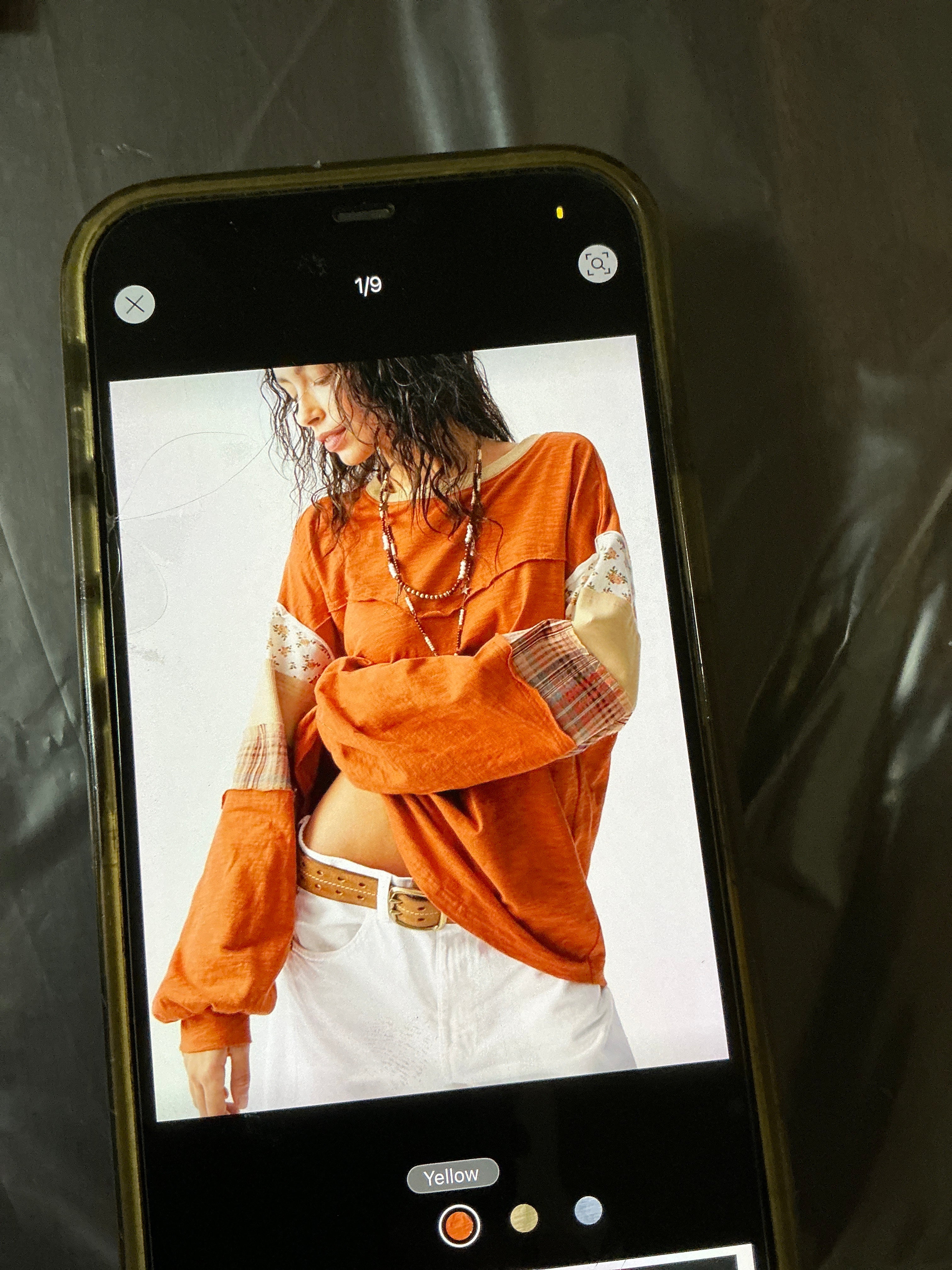 Orange patchwork top