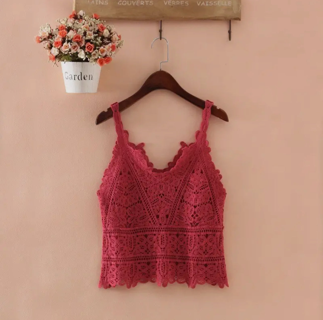 Boho Lace Crochet Halter Top