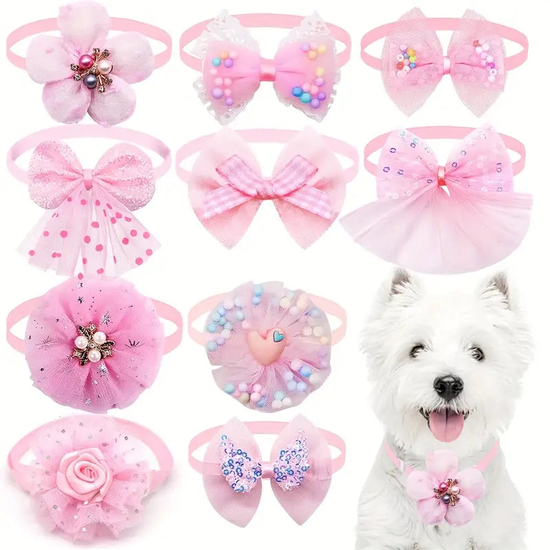 Girls Vibrant Dog Bow Ties