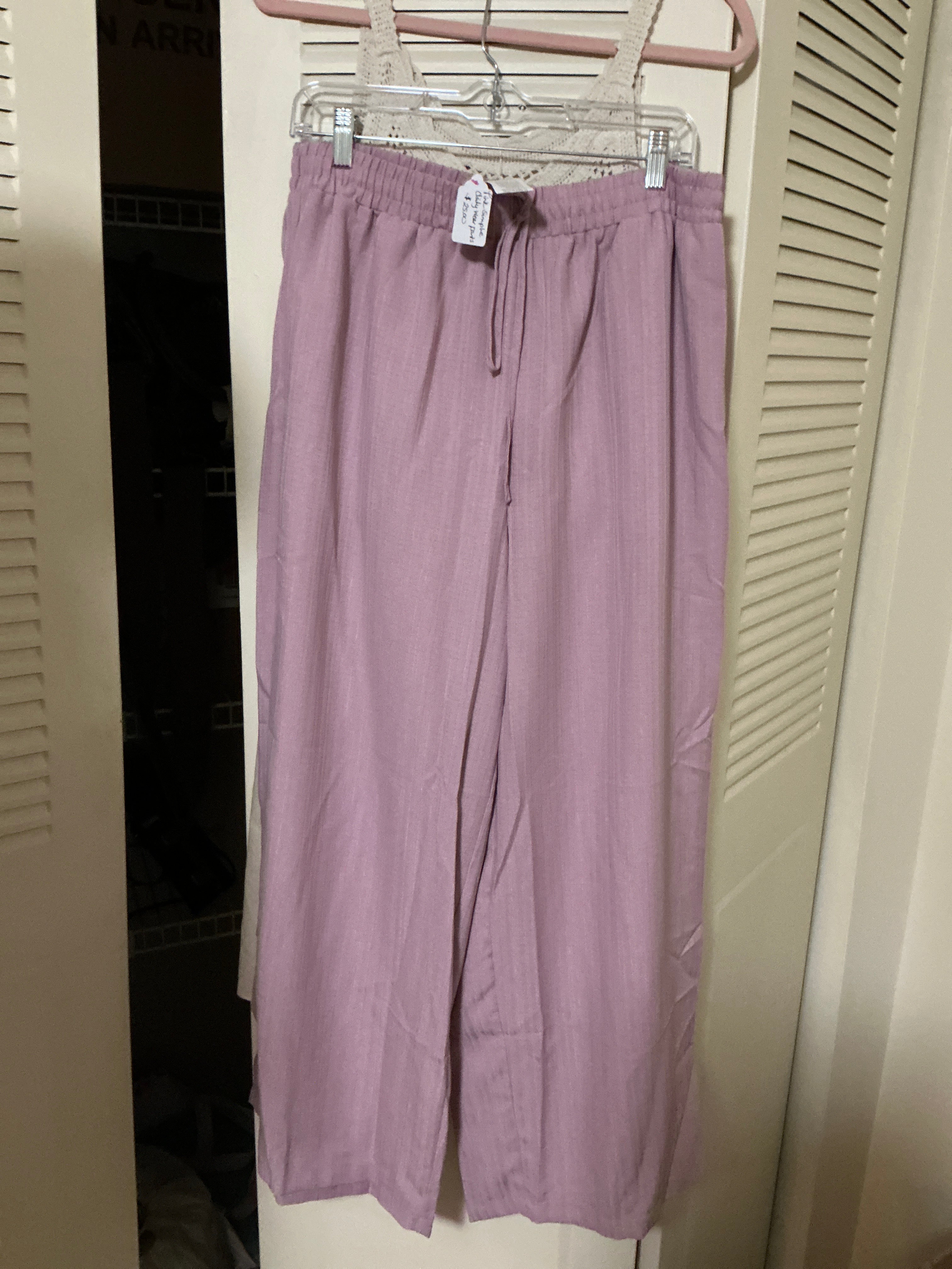 Pink Simple everyday wear pants