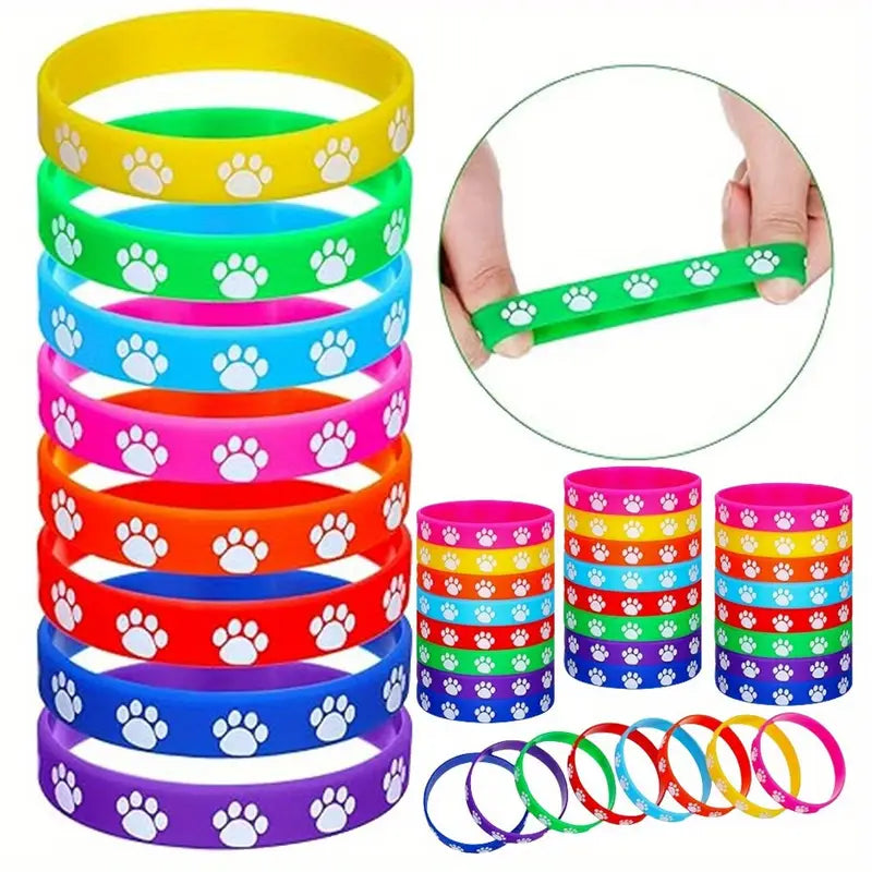 Paw Print Silicone Wristbands