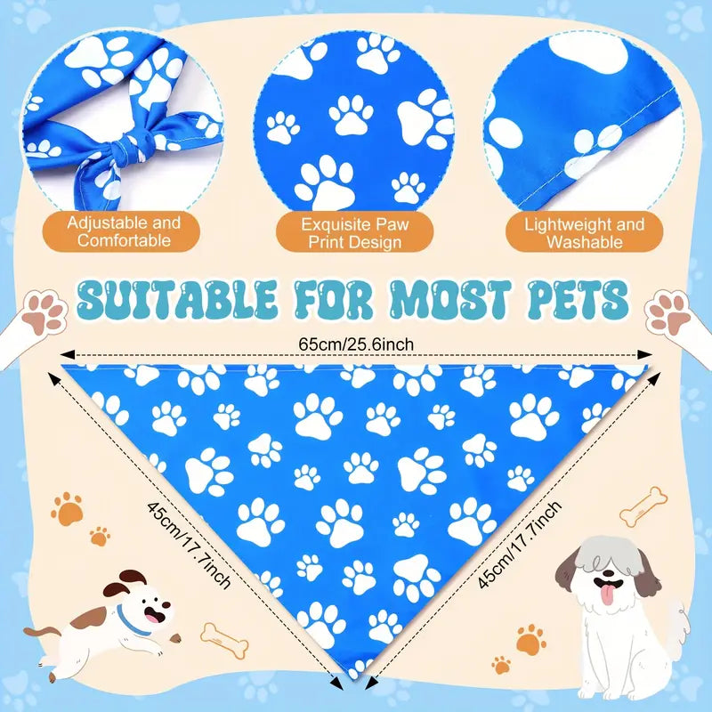 Paw Print Dog Bandanas