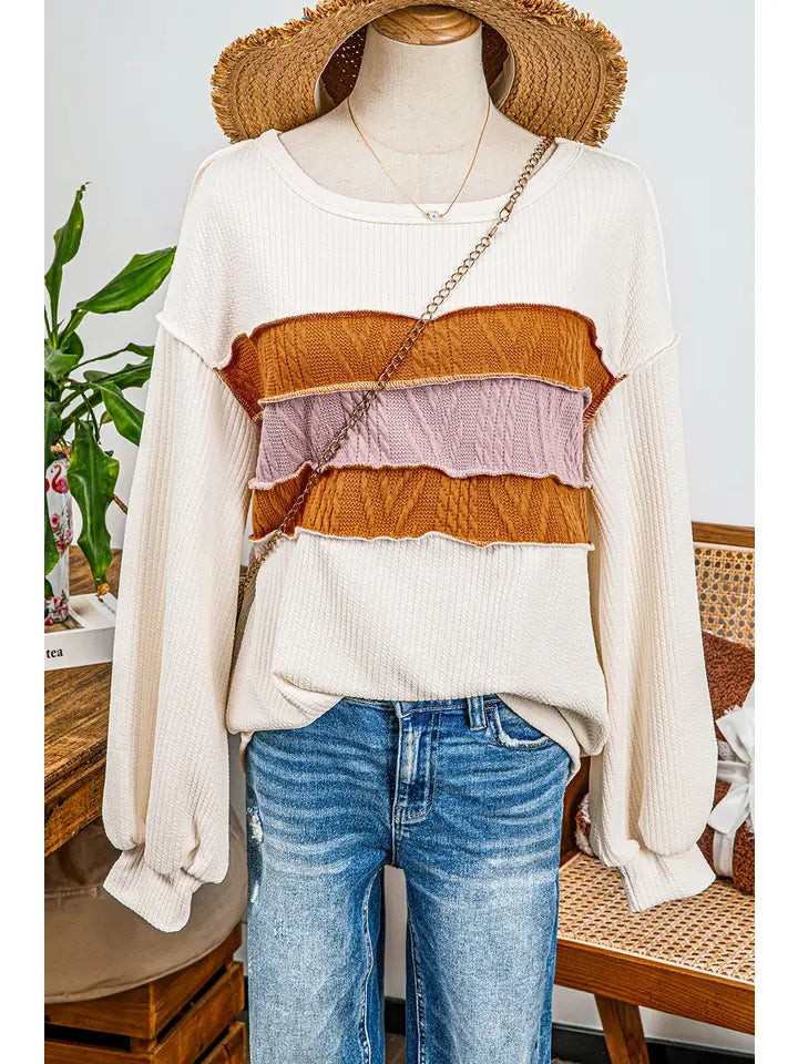 Orange and Pink Stripe Top