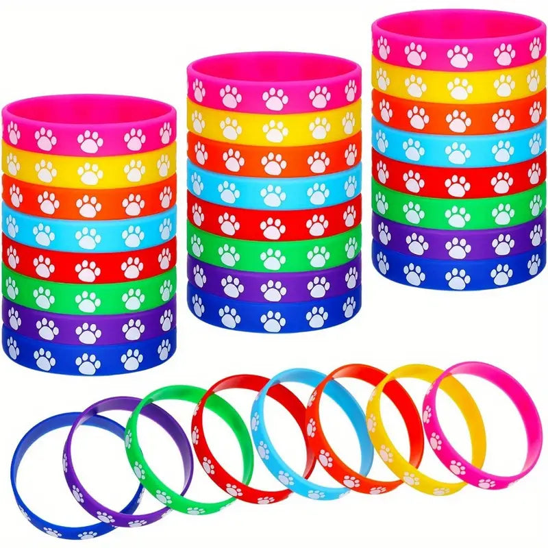 Paw Print Silicone Wristbands