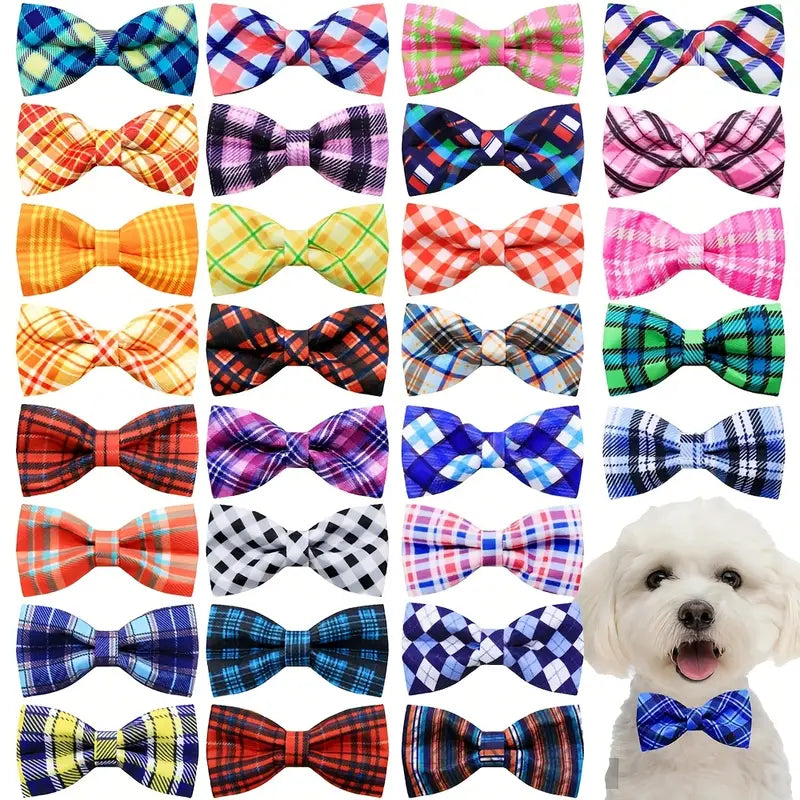 Plaid Dog Collars with Elastic Bands