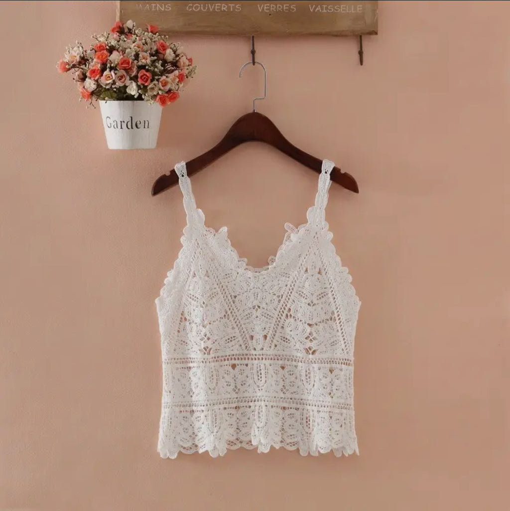 Boho Lace Crochet Halter Top