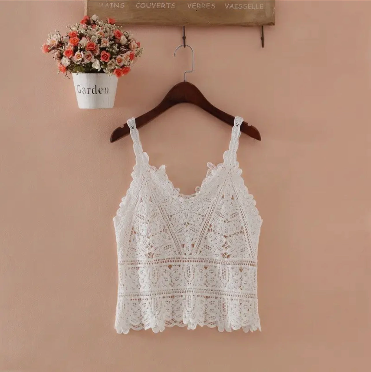 Boho Lace Crochet Halter Top
