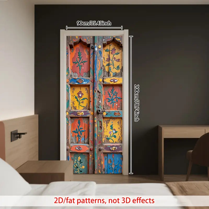 Wallpaper-like Decoration with Vibrant Multicolor Floral & Geometric Patterns