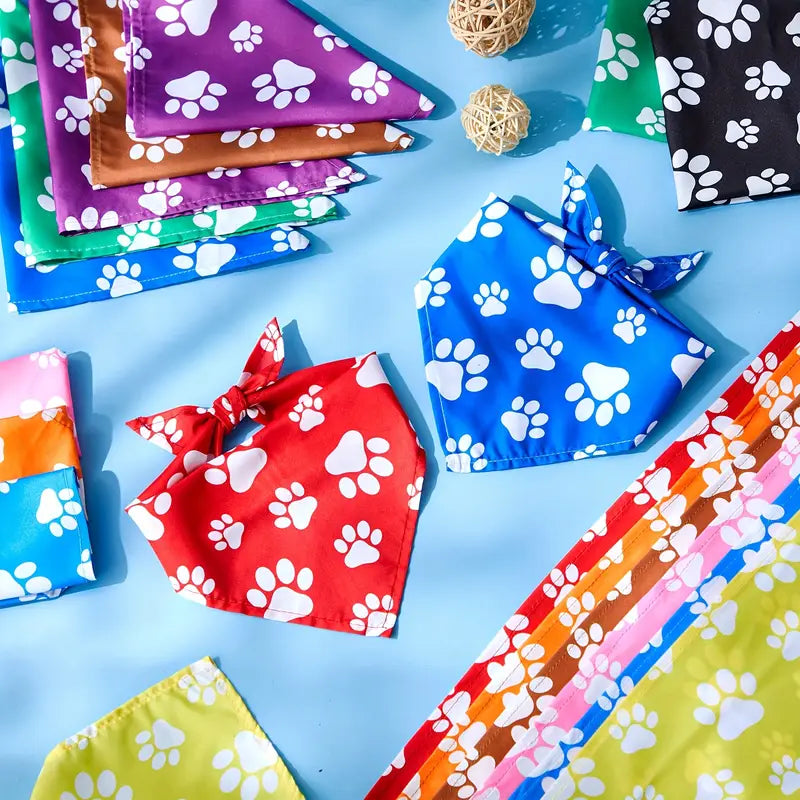 Paw Print Dog Bandanas