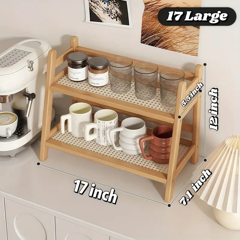 2-Tier Bamboo Organizer Shelf