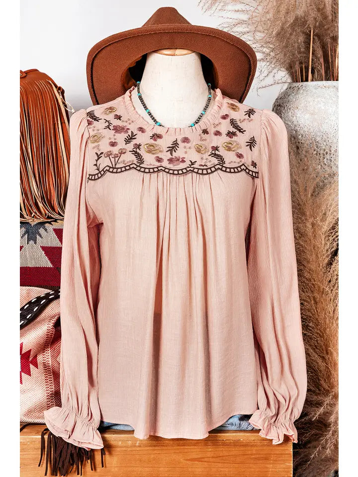 Floral Embroidered Elegant Blouse